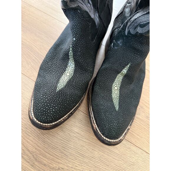 CORRECAMINOS 10.5 Cowboy Boots Exotic STINGRAY emerald green leather boot - Picture 9 of 11